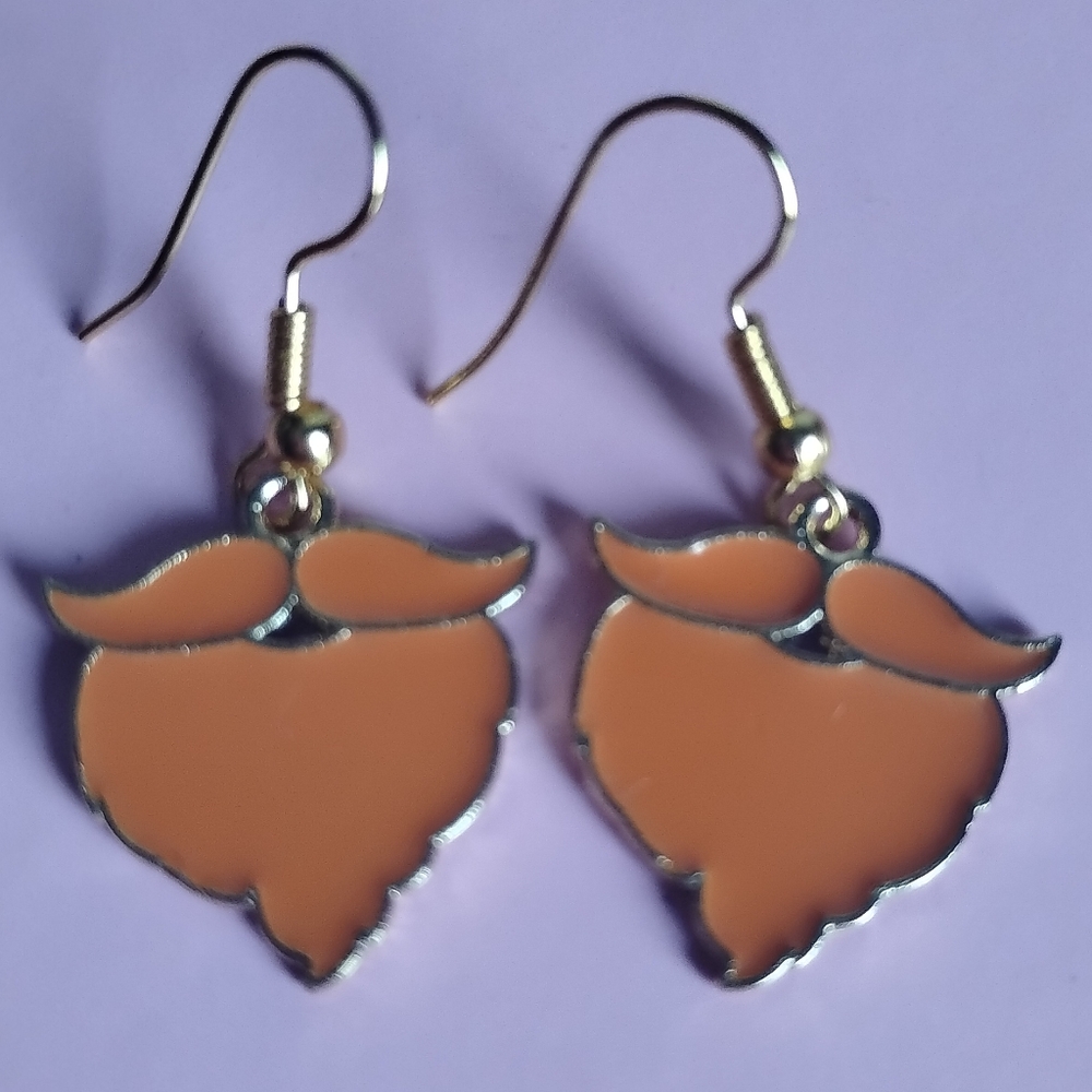 Oktoberfest Red Beards German Earrings 18k Gold Plated Nickel Free Hooks